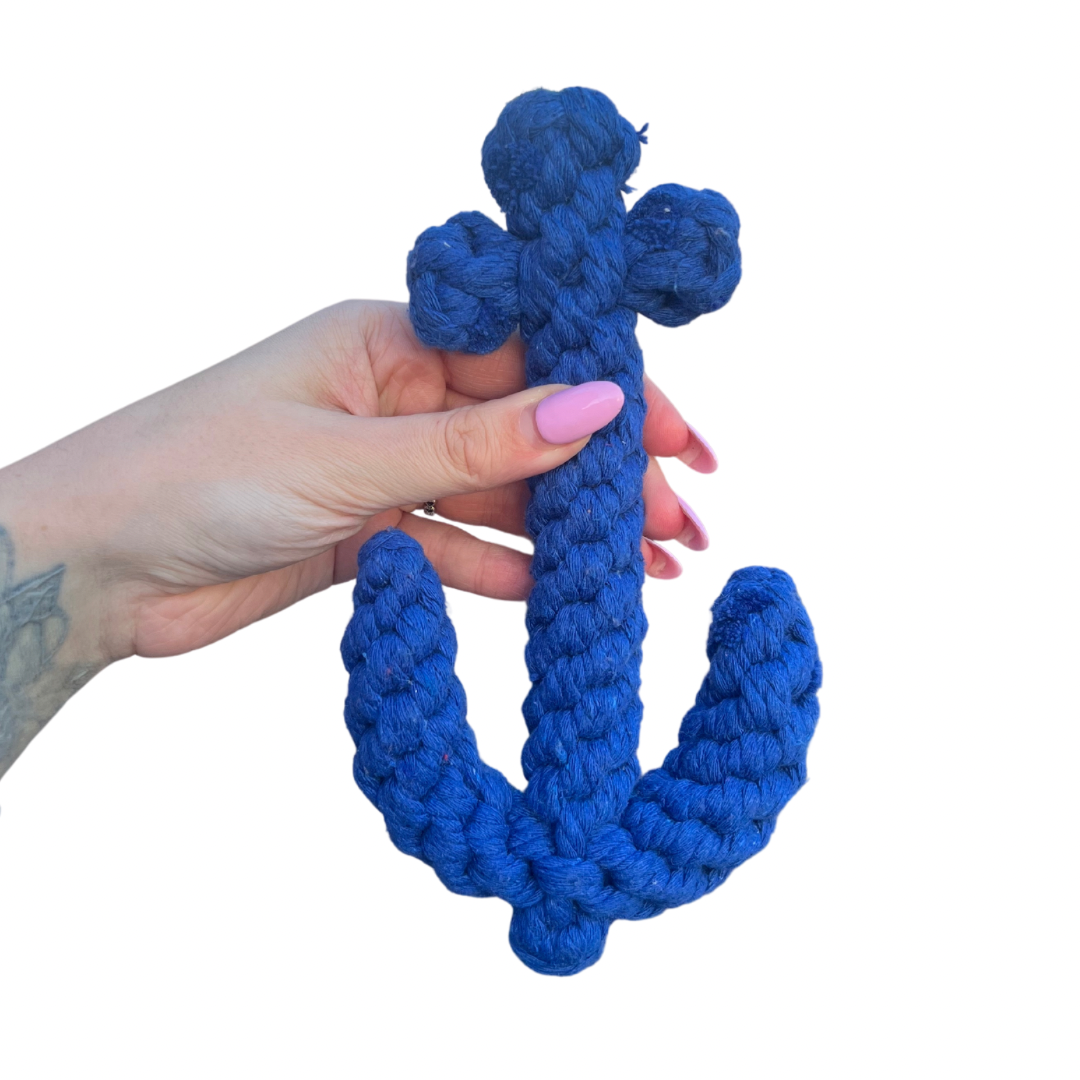 Blue Braided Anchor Toy